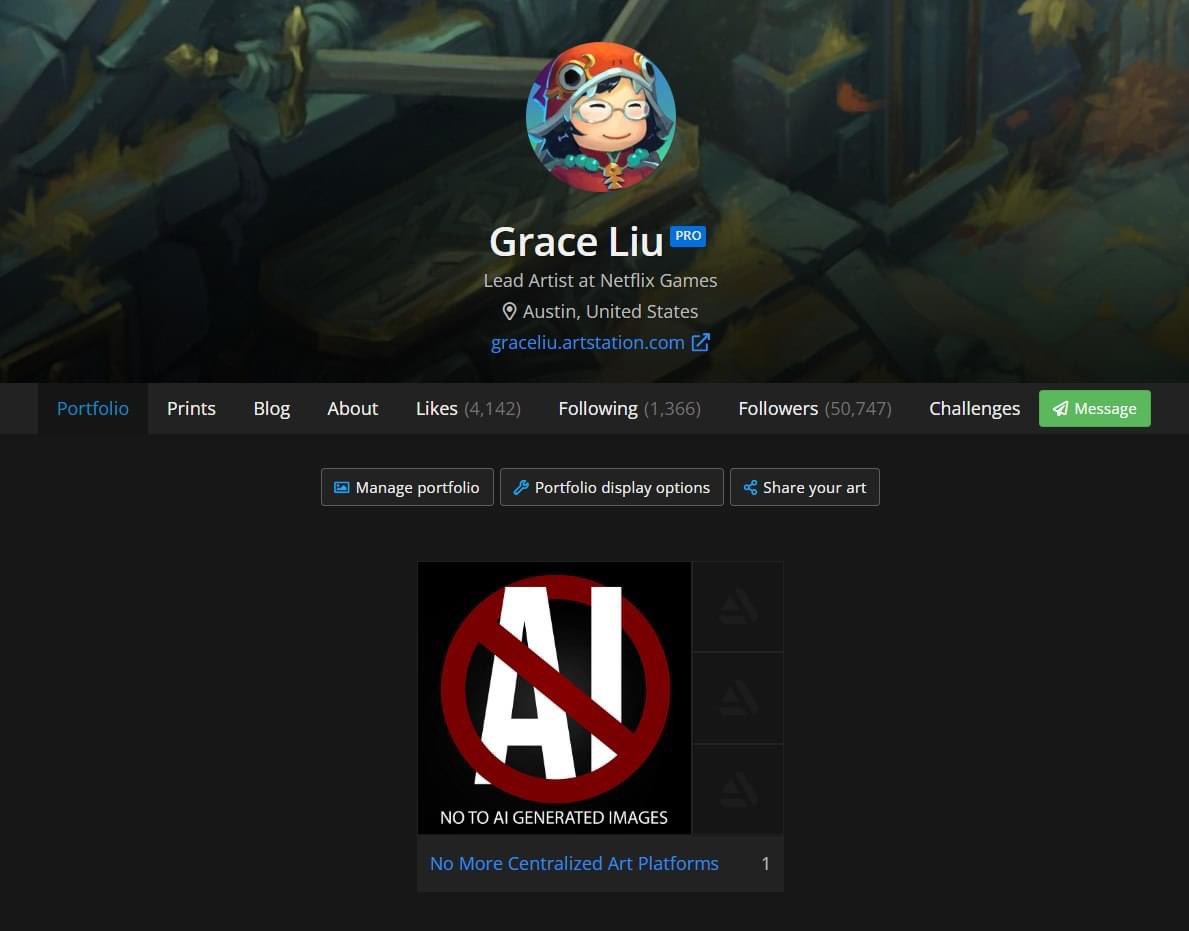 NightblueArt's tweet image. I calmly thought through the “art online” thing yesterday morning and decided to remove my art (invis for now, actual removal soon) from online sites. My blogpost details why.

Less calm today seeing #artstation actually saying not wanting to “stifle AI research” out loud.