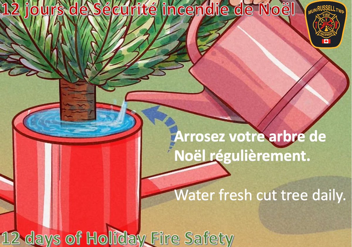 12 JOURS DE SÉCURITÉ INCENDIE DE NOËL
Jour 5- Arbre de Noël

12 DAYS OF HOLIDAY FIRE SAFETY
Day 5- Christmas tree

#firesafety #12daysofchristmas #firedepartment #sécuritéincendie