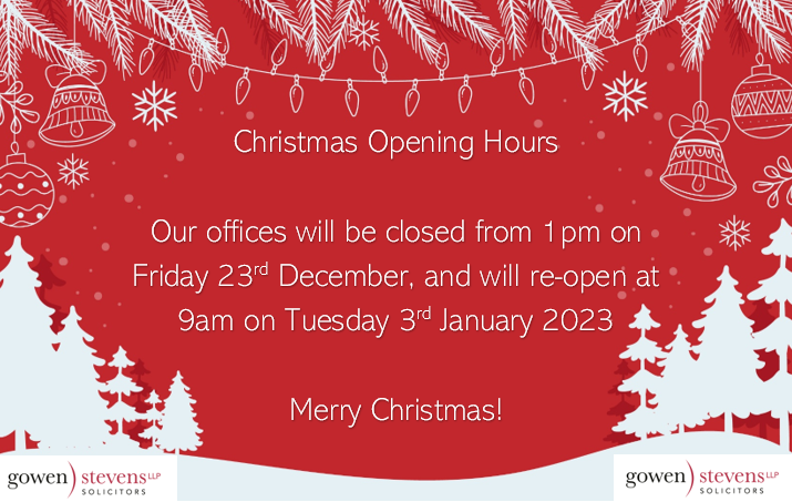 GowenLlp's tweet photo. 🎁🎄 Christmas Opening Hours 🎄🎁

In a case of an emergency, please email us on info@gowenandstevens.com. This email account will be monitored on a regular basis during this period.

Merry Christmas and a Happy New Year from everyone at Gowen &amp; Stevens. https://t.co/kKIYnLZ2eZ