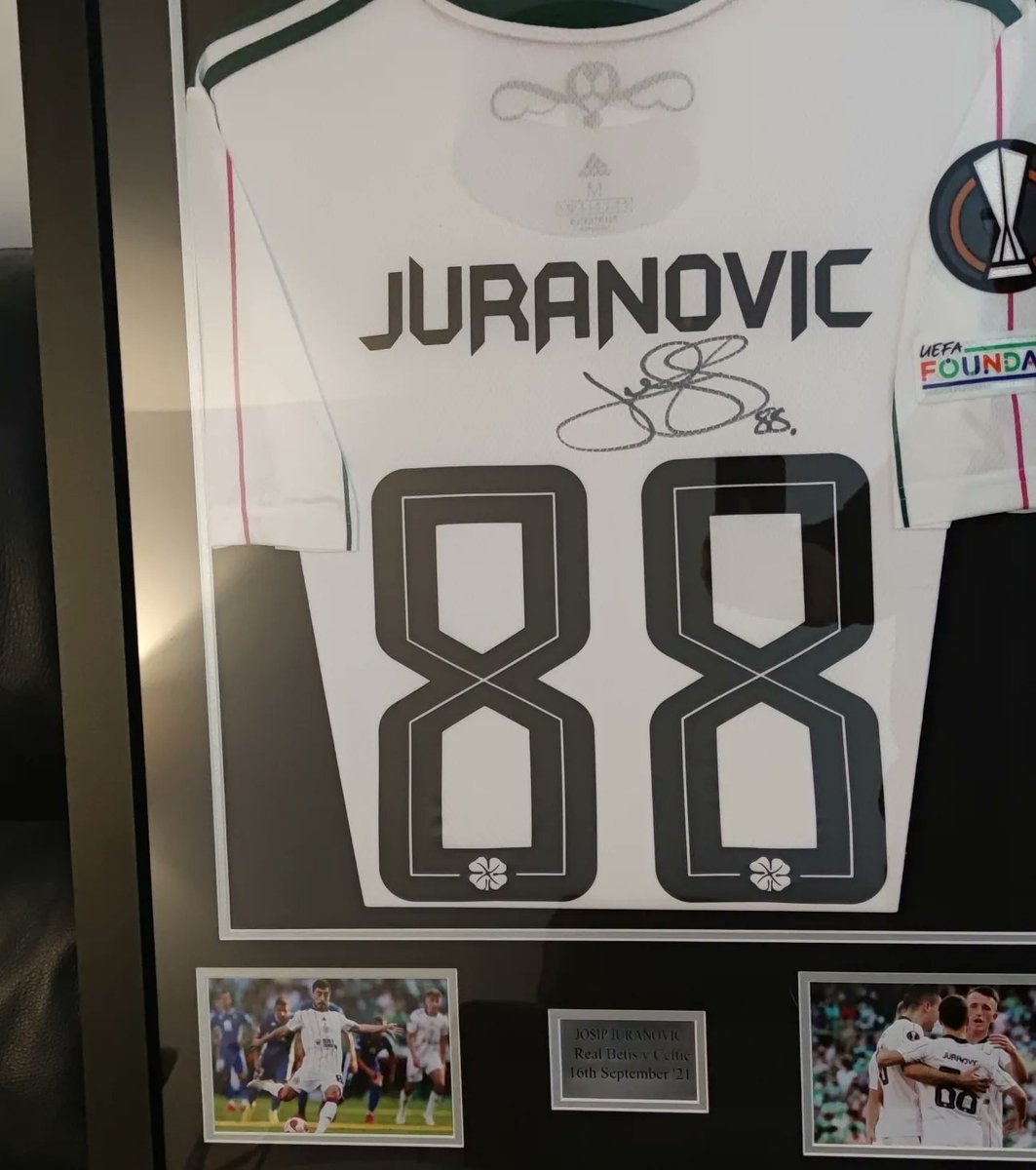 wnw24's tweet photo. Got this belter of a signed match worn top (Josip Juranovic) delivered today after a bonus ball win thanks to big Rab Douglas. Top was from @RealBetis_en
V Celtic in Europe last season.
#JosipJuranovic #SignedTop #MatchWorn #RealBetisCeltic https://t.co/36QiOmCANW