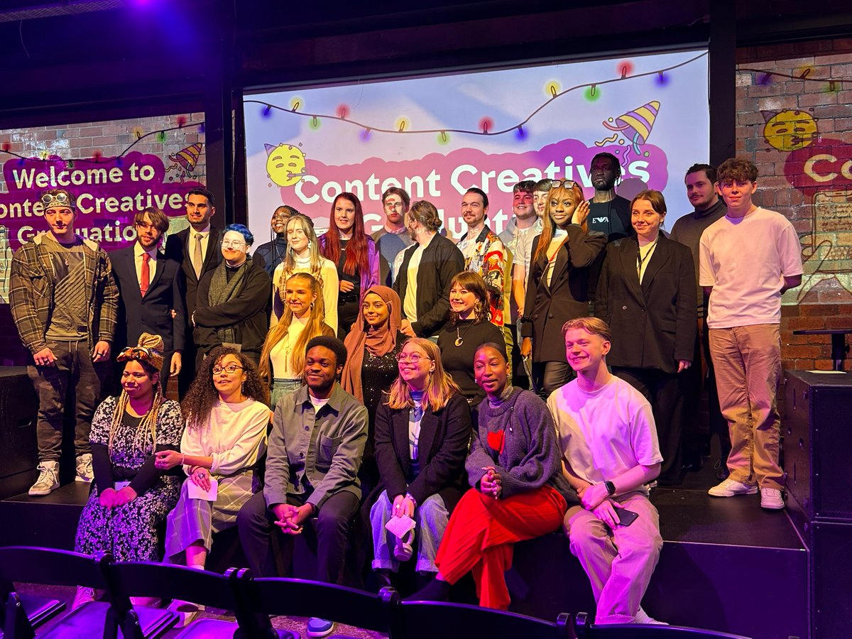 C4Press's tweet photo. Congratulations to @Channel4Skills’ autumn cohort of Content Creative trainees enjoying their graduation ceremony in #Leeds! 🥳

All have undertaken creative training with @SharpFutures &amp; a work placement with one of our partner companies.

@Channel4
#C4ContentCreatives https://t.co/gnVaLOpUr5