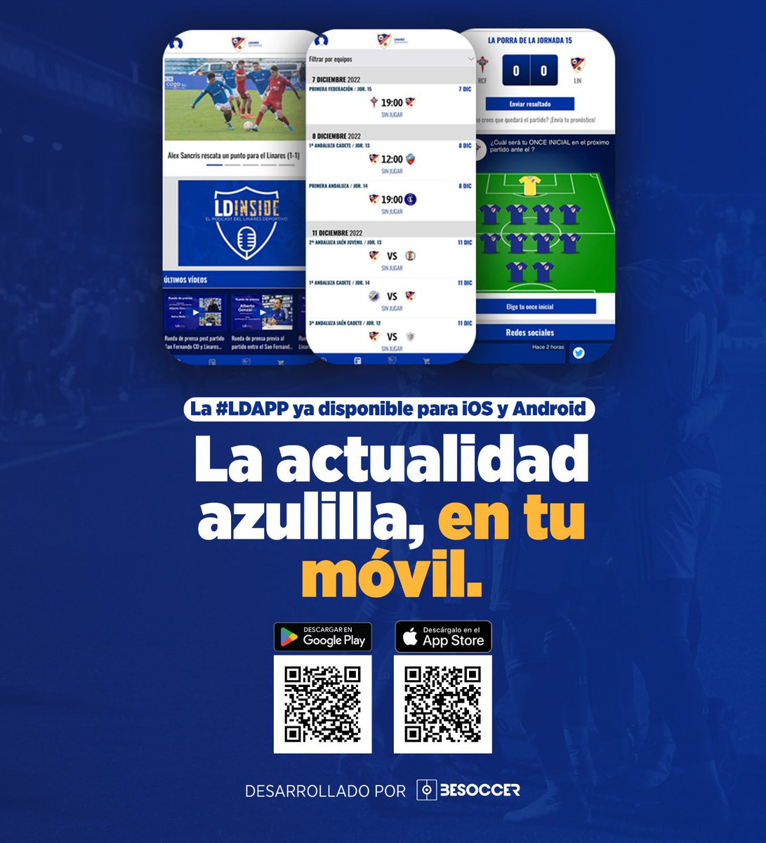 Linares_Dptvo's tweet photo. ๐ต๐ฒ La actualidad azulilla, ๐๐ง ๐ญ๐ฎ ๐ฆ๐จฬ๐ฏ๐ข๐ฅ.
ยกYa puedes descargar la nueva #LDApp para que no te pierdas nada del dรญa a dรญa de nuestro club! ๐๐ผ
iOS ๐ https://t.co/7coLnNFB9I
Android ๐ https://t.co/S2cZc3M9YL
โก๏ธ Desarrollada por @BeSoccerTeam.
#ElLinaresEresTร ๐ https://t.co/v4foGF7XU3
