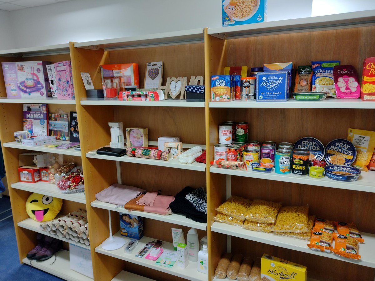 WestCollScot's tweet photo. We're delighted to have been able to open the first of our campus ‘Green Room’ eco-larders before Christmas – ensuring our students and staff have access to food, toiletries and warm clothing this winter.
Huge thanks to the Inverclyde Food Network for their help and generosity. https://t.co/XcAlj9uagq
