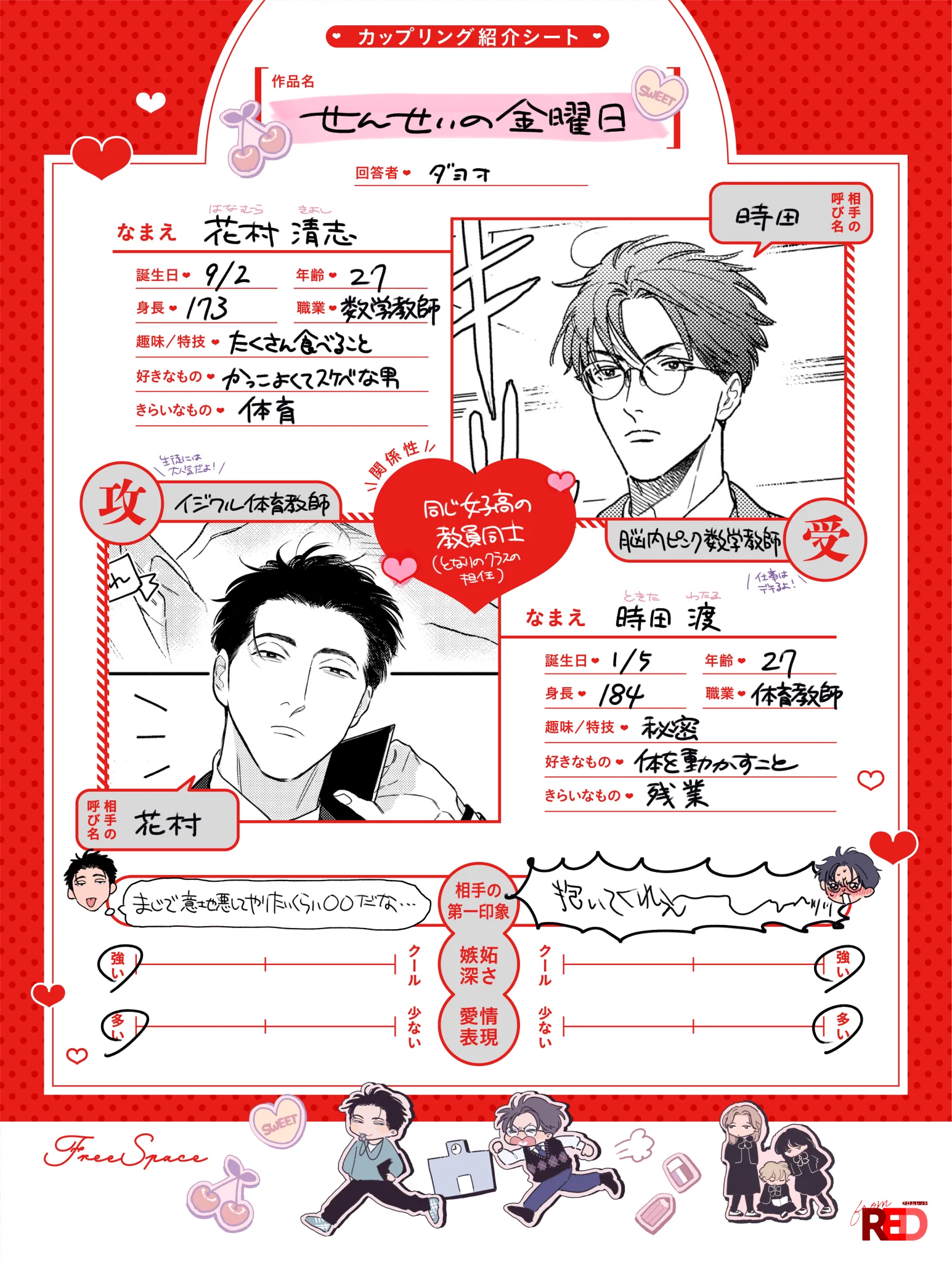ダヨオ先生　せんせいの金曜日　コースター　from RED　fromRED ダヨオ💐4/7『せんせいの金曜日』発売 on X: 