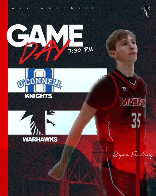 GAMEDAY ‼️ Big one tonight at the crib. Start your winter break by coming to the game‼️ 

📍 JMHS
⏰ 4:30 (Fr) / 5:45 (JV) / 7:30 (V)
🆚 Bishop O’Connell Knights
📲 NFHS app