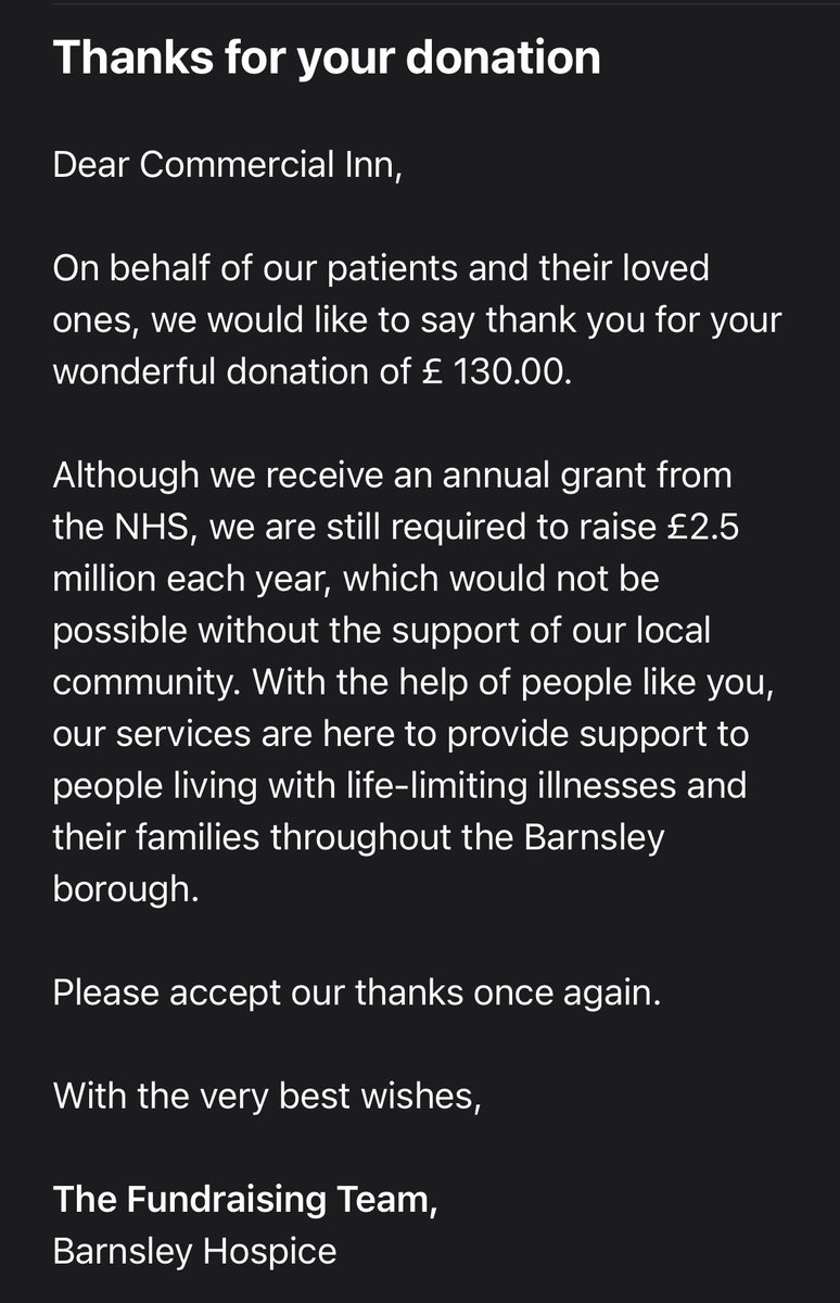 Might not be fielding a team on a Sunday anytime soon .. Still do enough to support local causes <a href="/BarnsleyHospice/">Barnsley Hospice</a>