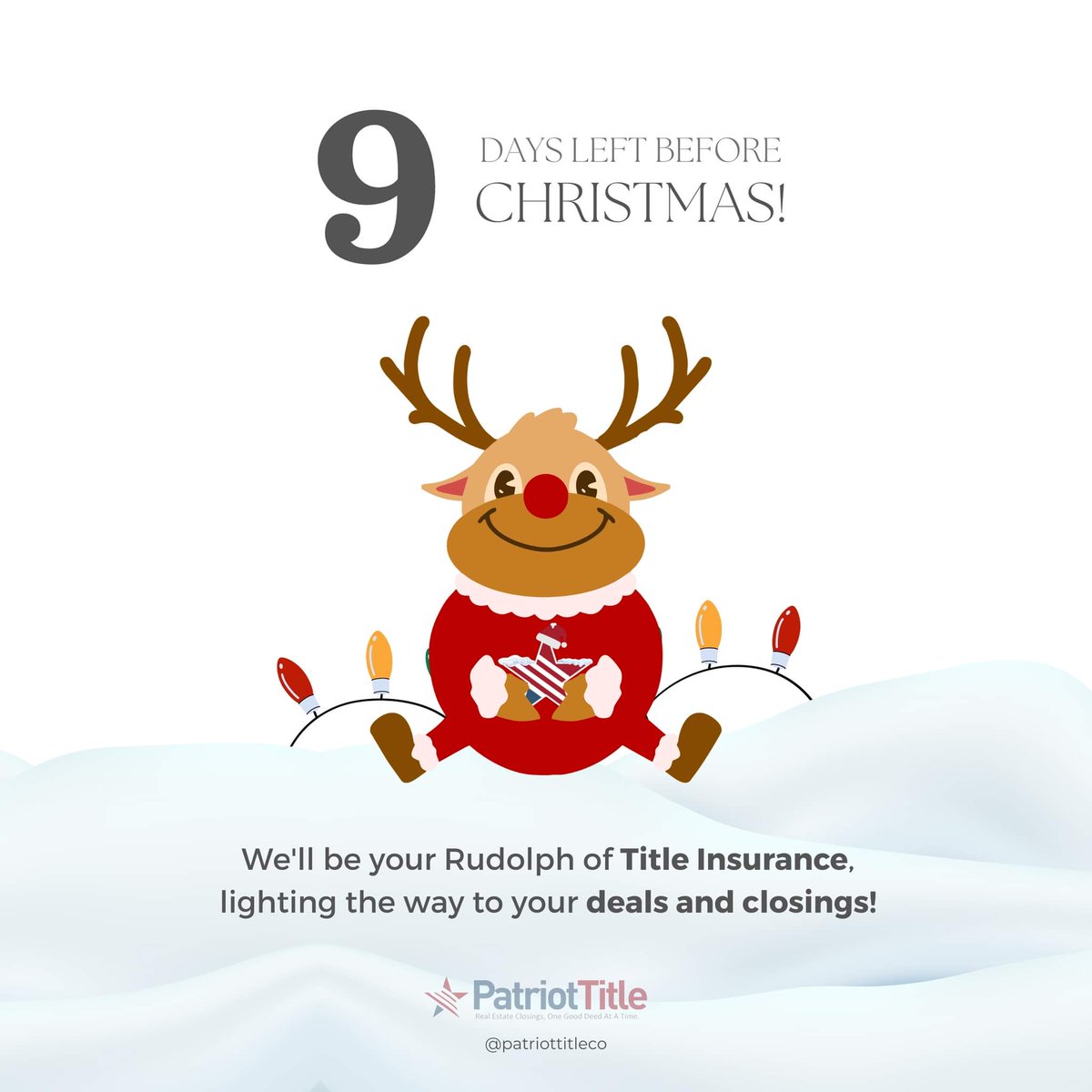 patriottitleco's tweet image. Need someone to light up the way to the closing table for you? Let our team be your favorite Rudolph! 🦌✨

Visit any of our offices, let's talk about business, and meet our team! 🏠🔑

.
.
.
.

For your closing and escrow needs, please email info@patriottitletx.com
