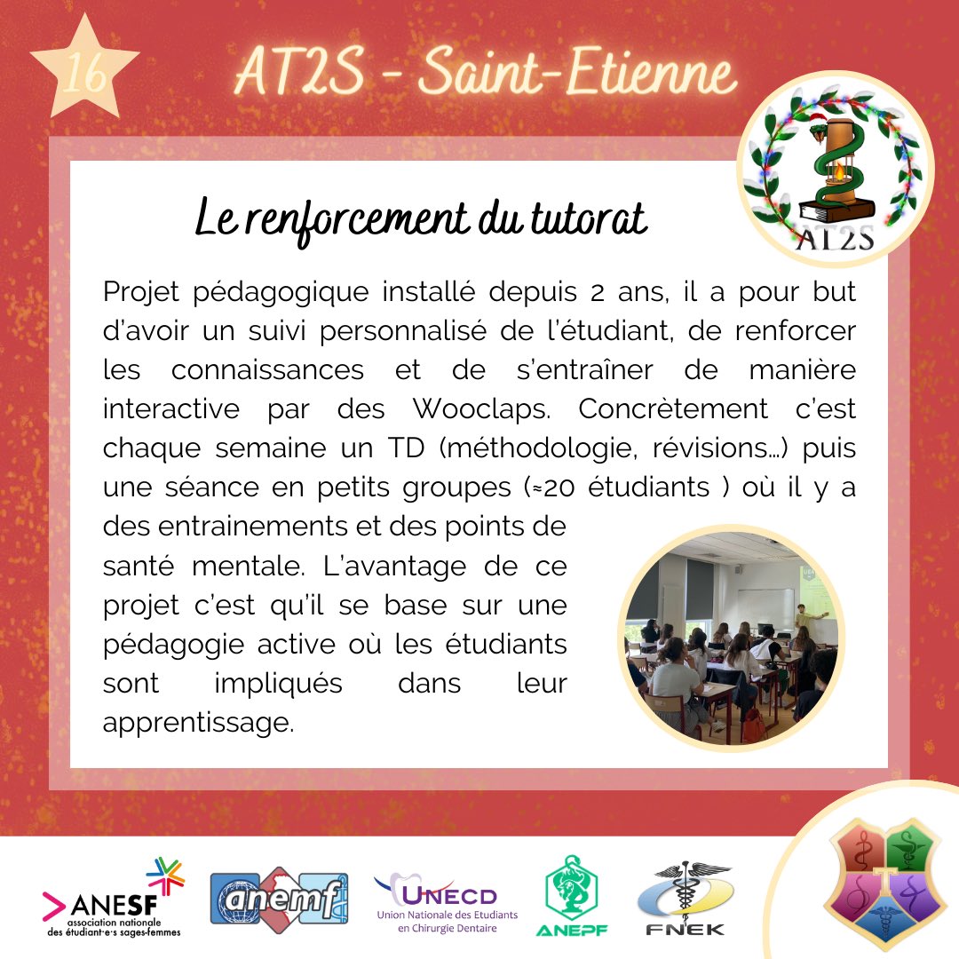 tutorats_sante's tweet photo. JOUR 1️⃣6️⃣ | AT2S - Saint-Étienne 💚
L’Association Tutorat Santé Stéphanois (@tutoat2s) propose depuis 2 ans un suivi #personnalisé pour les étudiants : #pédagogie, #entrainements, #apprentissage… Tout cela de manière #interactive ! ✨
Retour en images ⬇️⬇️ https://t.co/s23wsE1BqB