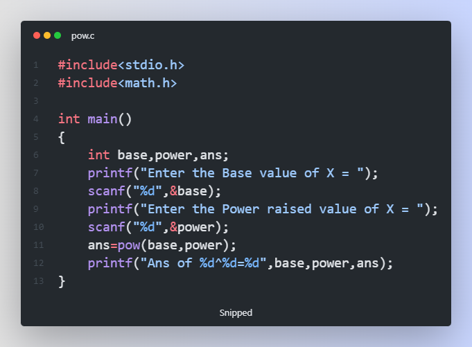 Purvesh_chow's tweet photo. #Day30 #100DaysOfCode
π Achievement : #1MonthCodingChallenge
Project : Pow Function (Math.h)
Language : C
#programming #daily #programmer #cpplanguage #clanguage #DataScience #appdevelopment #tech #technical #girlscript #googledevs #CPP #c #DevOps #challenge https://t.co/lFflIMG5zi