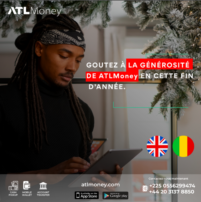 AtlmoneyT's tweet photo. Quel que soit le montant de votre transfert, nous transférons cela gratuitement vers l'Afrique. Et cela, en un temps record! Plus d'infos ici - https://t.co/YQw4UMvkie 
#ATLMoney #UnitedKingdom #Mali https://t.co/CnNVLDxcRT