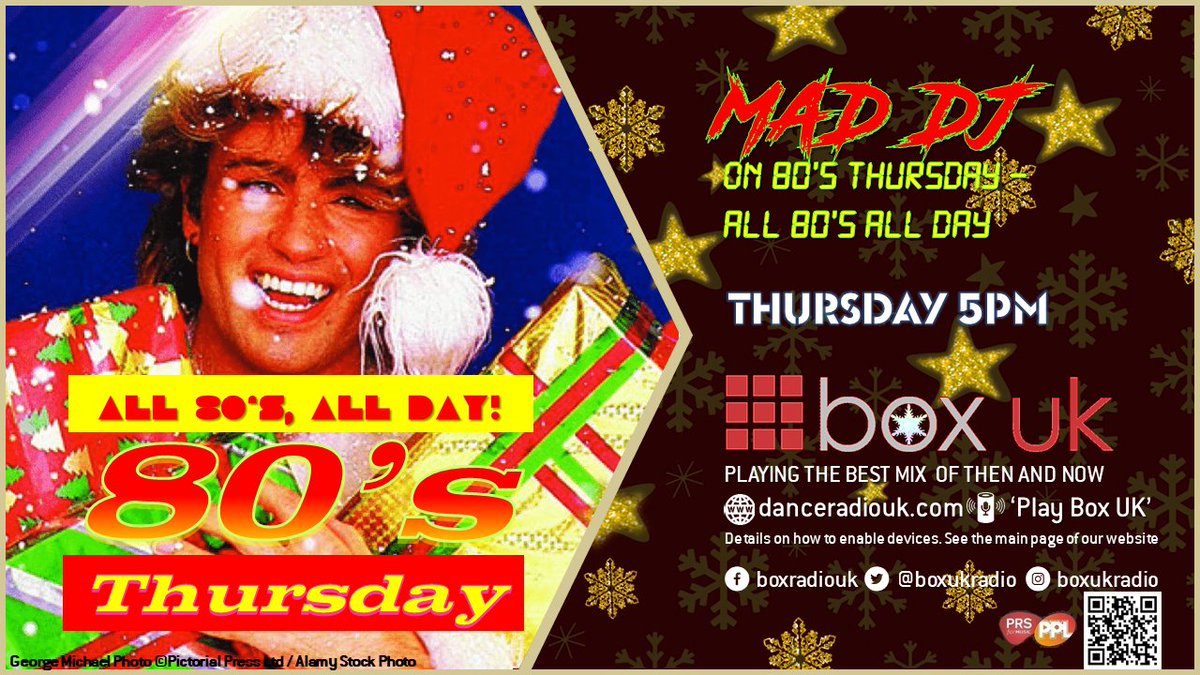 BoxUKRadio's tweet photo. ❄80s THURSDAY ON BOX UK❄
❄PROGRAMMES LATER TODAY❄
Listen: https://t.co/MmYNByaJ12 or ask your Smart Speaker to play Box UK
5PM - MAD DJ
7PM - DANNY BELL
9PM - PAUL WARREN
❄ALL 80'S ALL DAY ❄
#80s #80smusic #80sThrowbacks #Radio #popmusic #boxuk https://t.co/DNCzvwYIgc