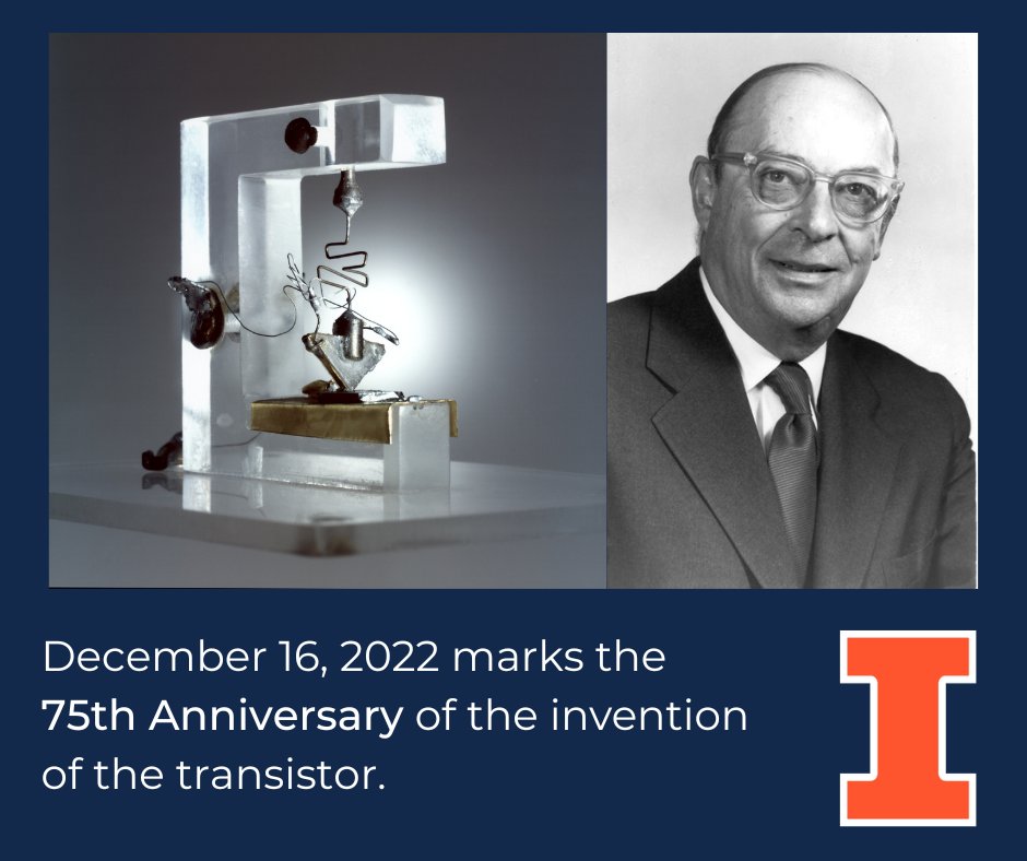 uofigrainger's tweet photo. The transistor is an essential component of nearly all modern electronics. John Bardeen and his team earned the 1956 Nobel Prize in physics for their invention. 

Learn more here ➡️ https://t.co/GRNavUZ96u 

@ECEILLINOIS 
@PhysicsIllinois https://t.co/3v5E2FBMPP