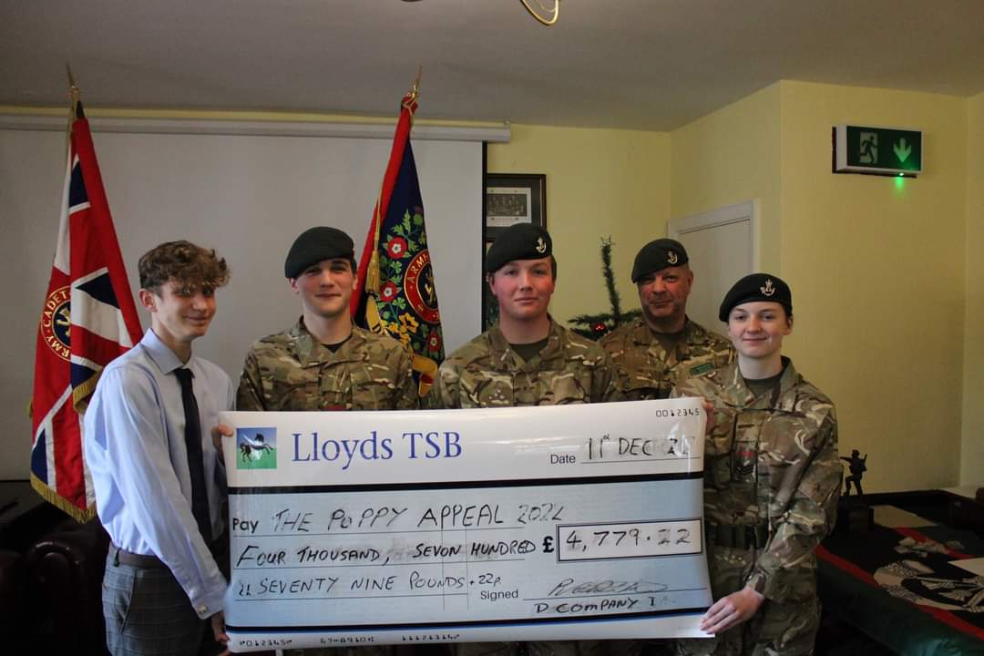 During the Poppy Appeal in 2022 Army Cadets from all detachments of D Company braved some awful weather to collect for the Royal British Legion and raised a total £4,779.22 over the two weekends.