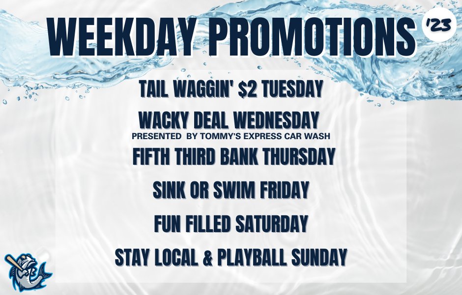 TampaTarpons's tweet photo. On the Fourth Day of Christmas the Tarpons gave to me...9 Tarpons jerseys! 
𝟗 𝐖𝐢𝐧𝐧𝐞𝐫𝐬 (𝟗 𝐣𝐞𝐫𝐬𝐞𝐲𝐬) 

𝐂𝐎𝐌𝐌𝐄𝐍𝐓 &amp; 𝐒𝐇𝐀𝐑𝐄:
The Tarpons have announced their Weekday Promotions! Which promotion are you most excited for in 2023? https://t.co/P99JSaz8qL