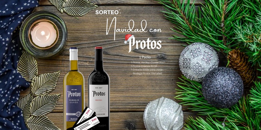 Bodegas_Protos's tweet image. ¡Queremos acompañarte en estas fiestas con este sorteo navideño!🎄Uno de los 5 packs de Protos Verdejo 2021 y Aire de Protos 2021 puede ser tuyo🍷#NavidadConProtos
Muy fácil:
✅ Síguenos en TWT @Bodegas_Protos
✅ Dar me gusta + RT
Bases legales 👉 bit.ly/3j6BjUV