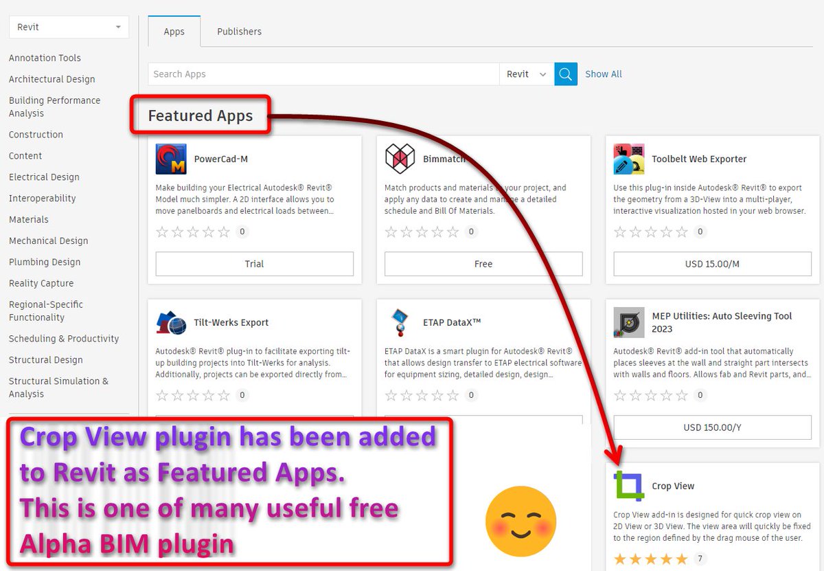 👋The crop View plugin has been added to Revit as Featured Apps 😍🍺🍻

🚀 Free install here: 
apps.autodesk.com/RVT/en/Detail/…