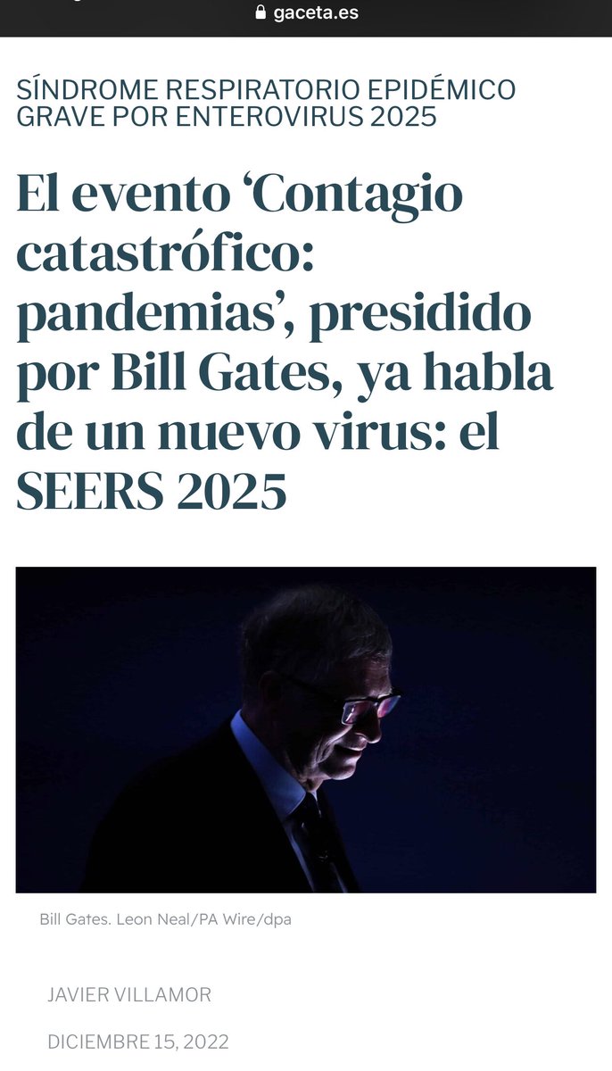 eduardomenoni's tweet photo. 🚨La nueva plandemia ya está lista. Bill Gates la ha programado para 2025, mismo guión y personajes del evento 201. Cabal oscuro en pleno. https://t.co/pNdm8ziF7z