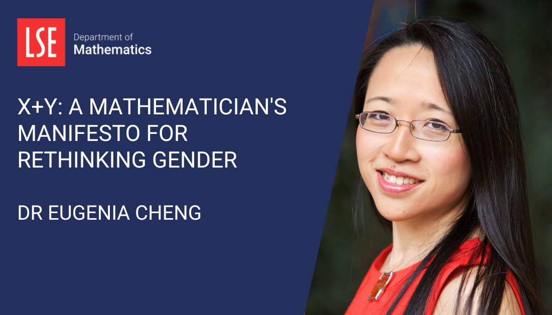 LSEMaths's tweet photo. We are delighted to announce that @DrEugeniaCheng  will be joining us to discuss representation in the field of #Mathematics. Join us for this fantastic event on 2 Feb 2023 from 6.30pm – Find out more information here: https://t.co/RK5Vl6xm6u 

#LSE #Eugeniacheng #representation https://t.co/mAQxDUkbfj
