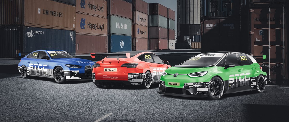 Three #EV models have so far been announced for the 2023 <a href="/STCC_Official/">STCC</a> season when it adopts the 100% ⚡️ #electric #EPWR concept of the #PWRGroup. Learn more 👉 bit.ly/3FYjjFi
#STCC #Tesla #BMW #Volkswagen