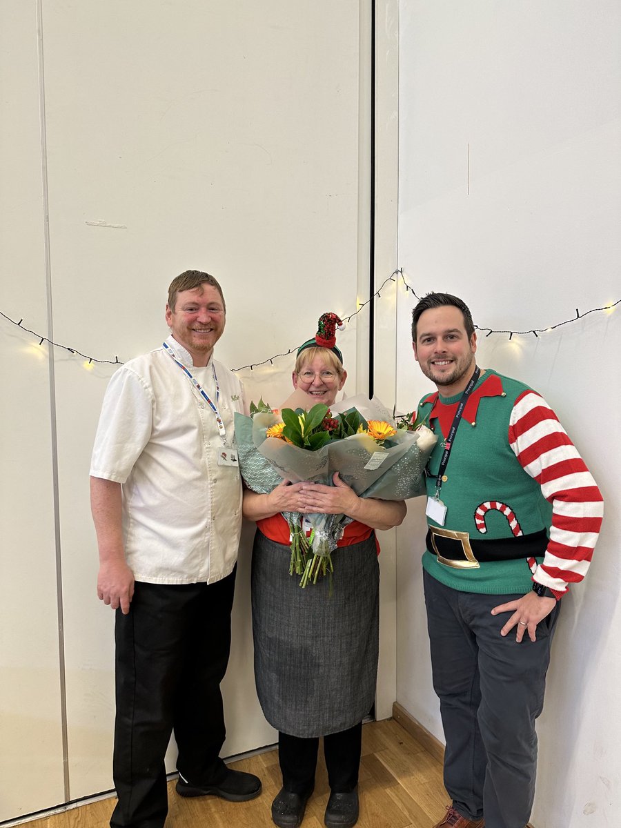 After 39 years of service, today we said goodbye to Mary from our ⁦@mellorscatering⁩ team ⁦⁦<a href="/LeedsEastWay/">Leeds East Academy</a>⁩ . What amazing service to our community who she 💜 and who 💜 her. Thank you to you Mary! Your shoes will be hard to fill! #EveryoneExceptional