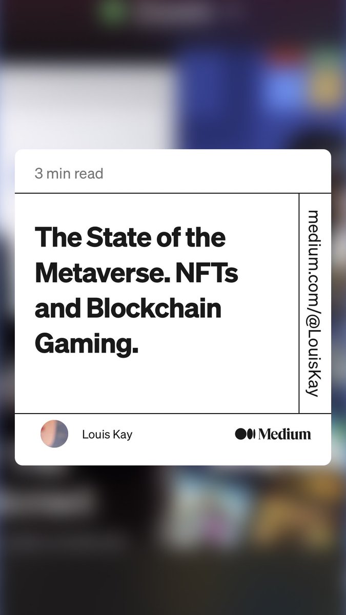 “The State of the Metaverse. NFTs and Blockchain Gaming.” by Louis Kay
link.medium.com/lwmRtuE7Nvb ⁦<a href="/BerkeleyRDI/">UC Berkeley RDI</a>⁩