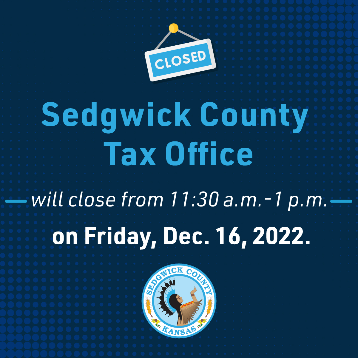 Sedgwick County on Twitter "The Tax Office will be closed from 1130 a