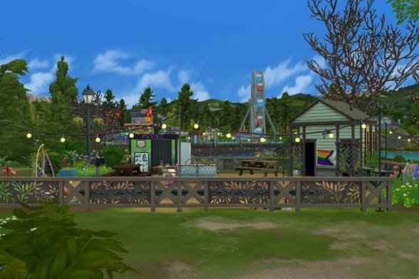 SarahLaCroixSim's tweet photo. I made this park in #TheSims4 to place by the Pier in #Copperdale since theres no other way to travel there. #SarahLaCroix #ShowUsYourBuilds https://t.co/biaTrB86bc