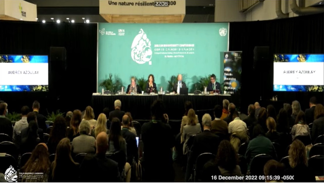 RobbertCasier's tweet photo. [LIVE] Our @UNESCO flagship event at #COP15, featuring influential speakers to discuss #OceanDecade challenges, but also showcase solutions to protect biodiversity, such as UNESCO's #eDNAExpeditions project. 

=> 
https://t.co/2W2qT1nrjw

#OceanDecade #ForNature #biodiversity https://t.co/0oMsYLf15A