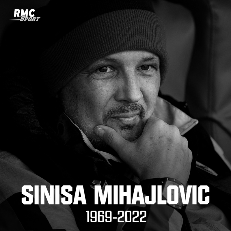 RMCsport's tweet photo. 🇷🇸 Sinisa Mihajlovic s'est éteint à 53 ans, atteint d'une leucémie. Ses proches ont annoncé la triste nouvelle dans un communiqué.