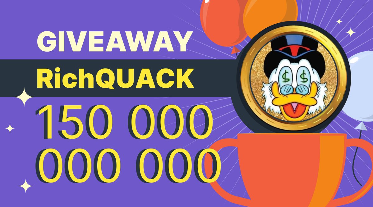 StealthEX_io's tweet photo. We congratulate #QUACKArmy with their win in #StealthEXBattle 🥳🏆💸 
What a force!

Giving you the @RichQuack giveaway we promised 🤩
 
Rules: 
RT +💛 
Follow @StealthEX_io  
Tag 3 friends 🫂 
Join https://t.co/99uTunBkFn 🫰 
 
3 followers will share 150B $QUACK on Dec. 19th ⏳ https://t.co/5AdY75sqTR