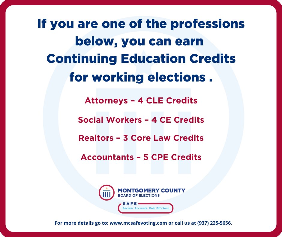 Montgomery County (OH) Board of Elections on Twitter "If you work in