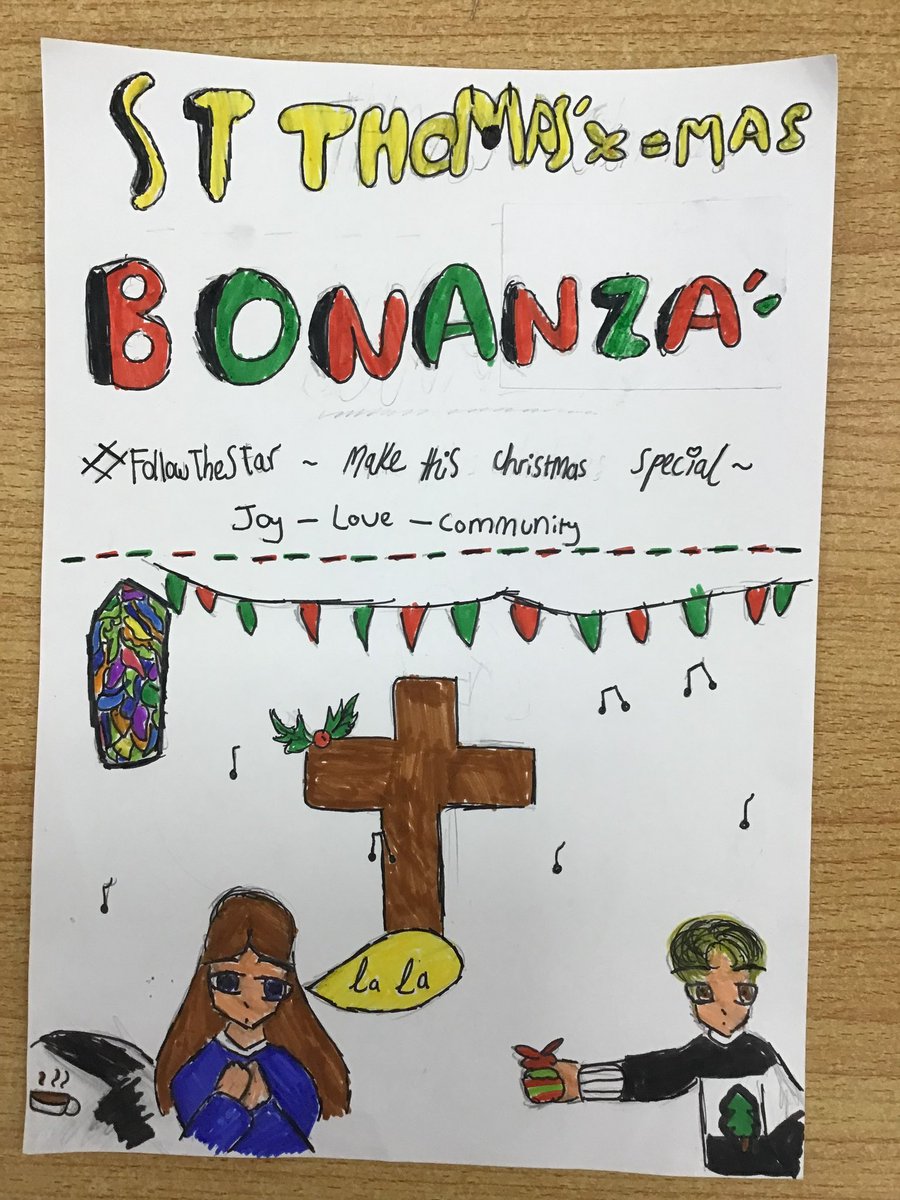 stthomasfp's tweet photo. Huge thanks to Year 6 at @STJHV for designing these fabulous Christmas posters for us. They are guaranteed to bring in the crowds! #followthestar @LDBS1836 @DioLondonCYW https://t.co/20WvkUz4LW