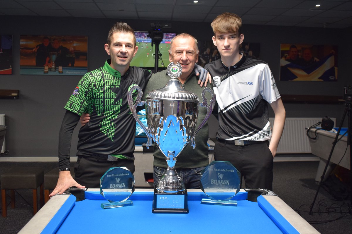 scottish8ball's tweet photo. The Scottish Pool Association announce that the Scottish Championships will be named after the SPA President and 10 time Scottish Champion, Ross McInnes.
Pictured centre with Mark Boyle (to his right) and Geo Edgar, this year's Championship finalists.
#blackball #pool 
#Scotland https://t.co/dx1sMLAXhT