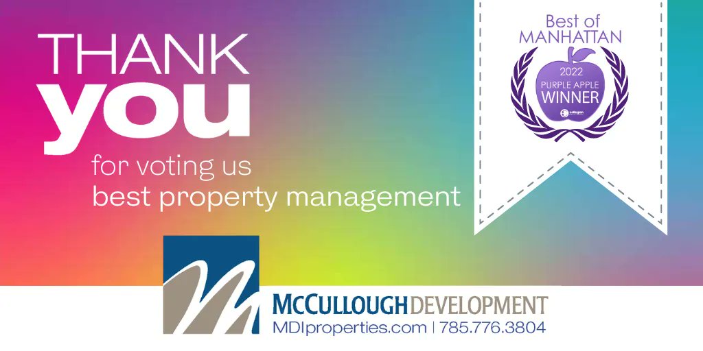 Thank you for voting McCullough Development Best Property Management in the Best...