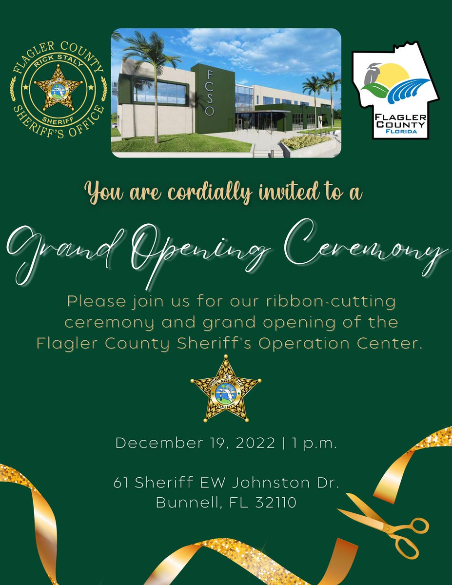 FlaglerSheriff on Twitter "Flagler County Sheriff Rick Staly invites