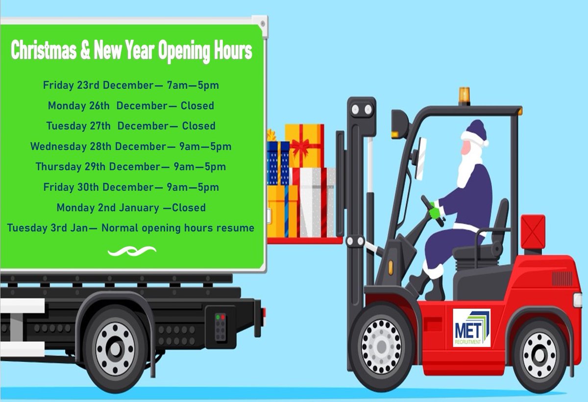 Please see below our Christmas and New Year Opening Times. 🎅🎄🎁