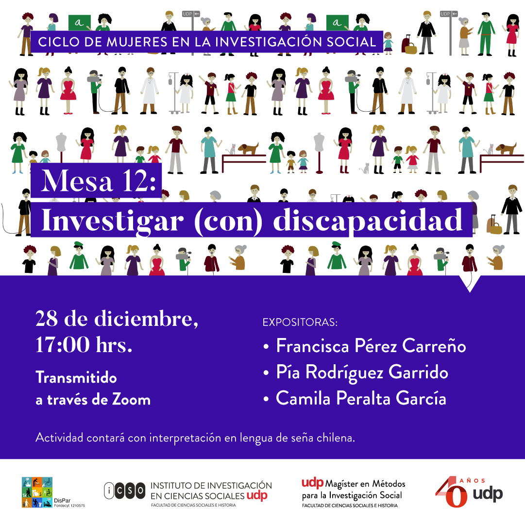 Este año cerramos el Ciclo de Mujeres en la Investigación Social conversando sobre "Investigar (con) discapacidad". 
La cita es el miércoles 28 de diciembre a las 17.00.
Presentan: <a href="/panchapodcaster/">Francisca</a> , <a href="/PiaRodriguezGa/">Pia Rodríguez Garrido</a> y <a href="/chika_camila/">Quiero Ser Otra</a> 
Pueden inscribirse 👇
 forms.gle/2a7FntSXDBwiVM…