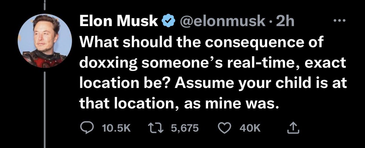 TomJumboGrumbo's tweet image. You do realize this never happened to you, right @elonmusk?

I&apos;ve been doxxed - on Twitter. Your tweets have led to people actually being doxxed. This is not doxxed. This is the paranoia of a dilettante who needs to be the perpetual victim.