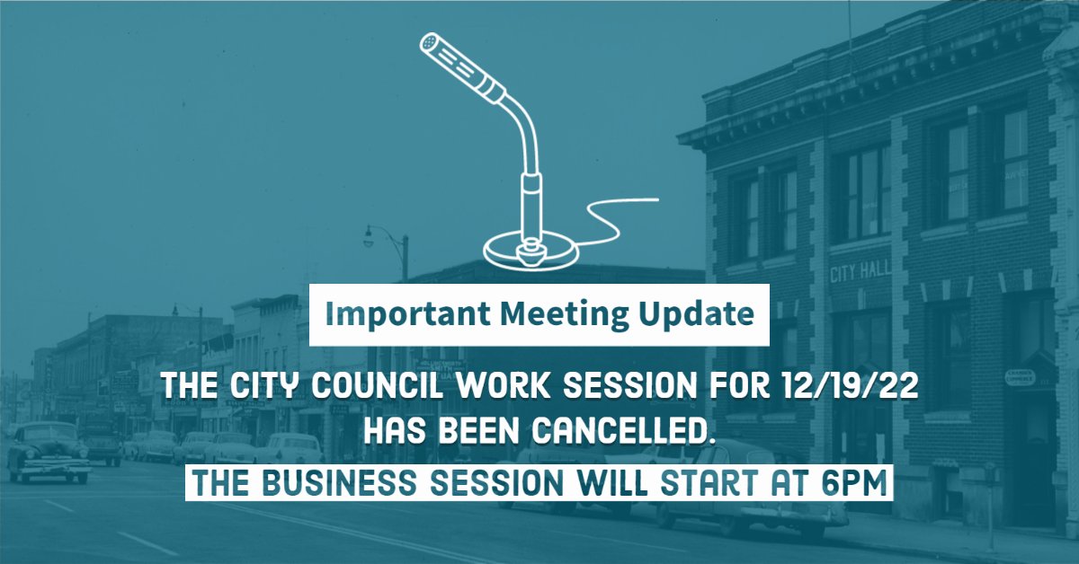 📣 Important Update For the City Council Meeting 12/19/22
The Work Session has been cancelled for Monday, December 19, 2022.
The Business Session has been moved up to start at 6:00pm.
➡️ Find the agenda and meeting details on our website: newbergoregon.gov/citycouncil/pa…