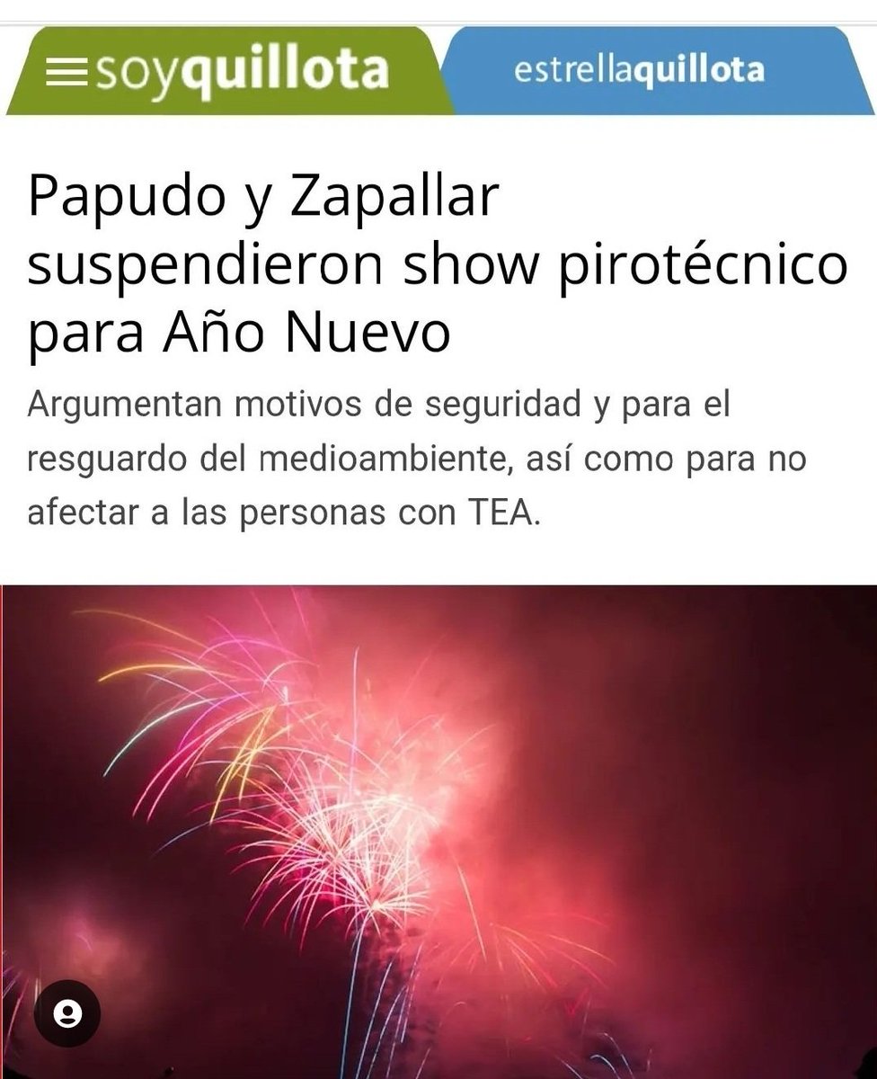 "La región vive una situación dramática con los incendios de Curacaví, Santo Domingo, La Cruz, Villa Alemana y Quilpué. Seria una irresponsabilidad agregar factores de riesgo que puedan agravar esta situación, por eso hemos decidido suspender los fuegos artificiales”.
