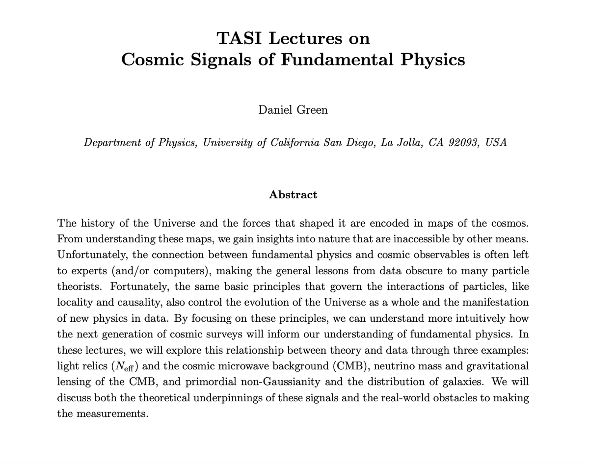 nu_phases's tweet photo. For those in need of holiday reading, watch for my TASI lectures on the arXiv next week. 

Videos of the lectures are already available here
https://t.co/1eXWhCAwrw https://t.co/LpxiYq52Q7