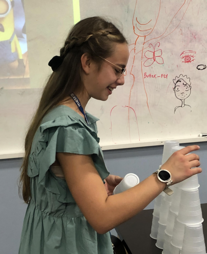 Middle school students celebrated the end of fall semester with fun activities, including a "Minute to Win It" challenge and school-wide spelling bee.