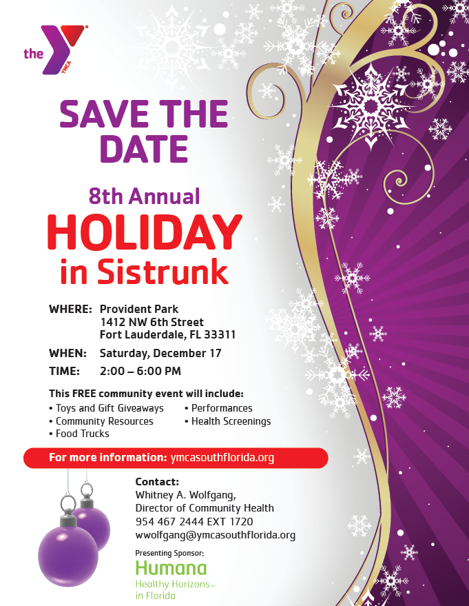 OICSFL's tweet photo. Join us TOMORROW for #HolidayInSistrunk hosted by @ymcasoflo and presenting sponsor @Humana. This FREE community event will feature #gifts #giveaways #toys #entertainment #foodtrucks #HealthScreenings. #YMCAofSouthFlorida #oicsfl #humana #healthcare #gifts #holiday #southflorida https://t.co/bCH8k2JGBy