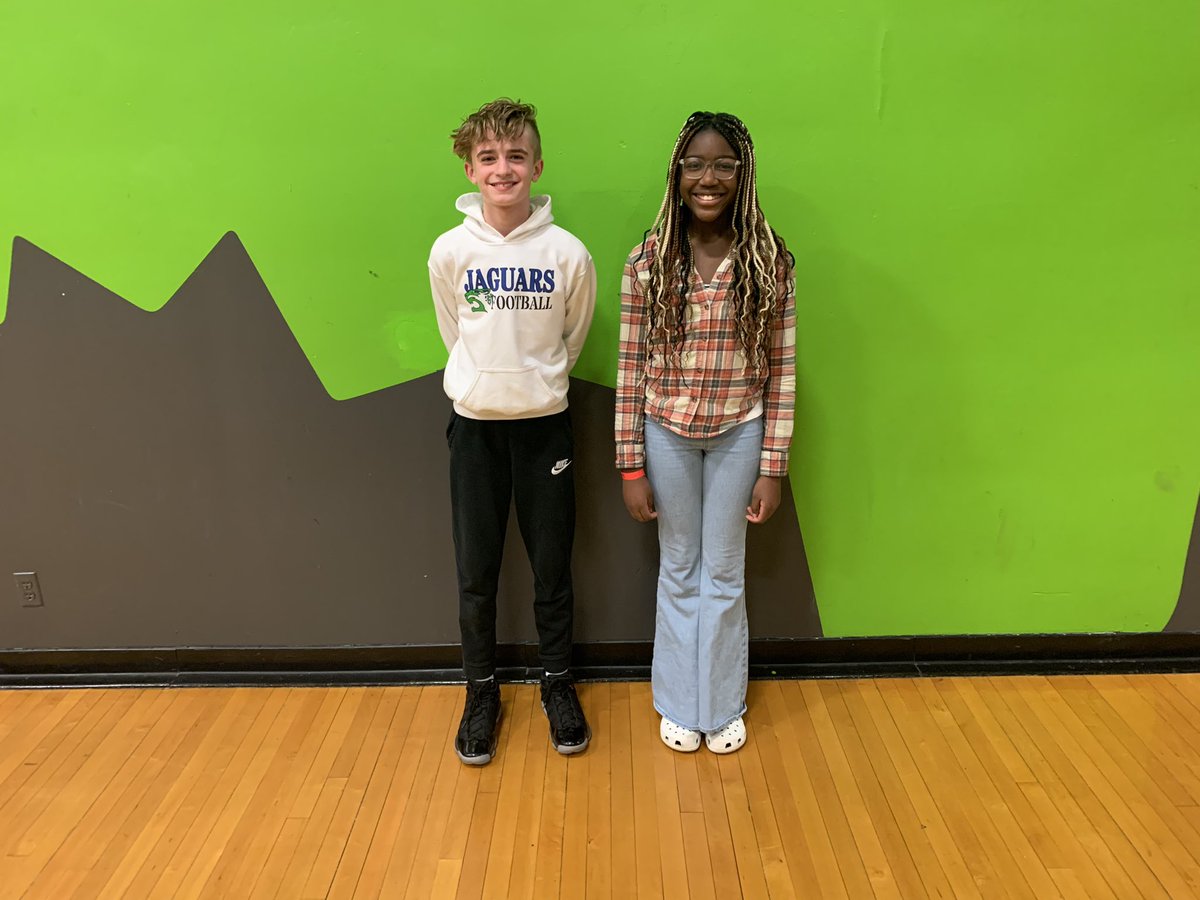 Our students of the week this week are Zoe Bulock and Jace Takens. They are really good leaders that others look up to. #bridgerbold
