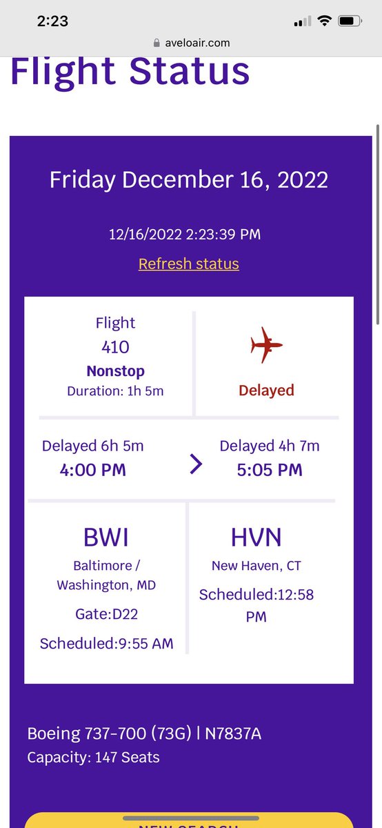 JenHuynhPW's tweet photo. How is it possible to have the website say this is flying when they were all in the airport @AveloAir please get @huynhiepoo home or reimburse her per your contract of carriage policies https://t.co/tSHiCXPmbn