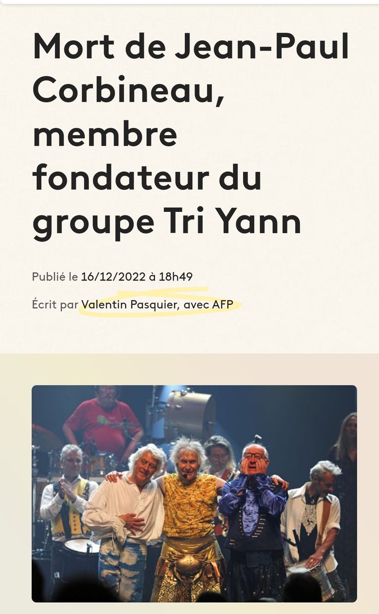 MB62320's tweet photo. #Triste
 #JeanPaulCorbineau @TRIYANNoff est parti avec l'Ankou hiziv
40 ans de souvenirs et ce concert à @ParcAsterix où il a vu mon fils comme "clone breton du père à son âge.."
Par lui et les Yann j'ai compris Être Breton #MorvanLebesque et "la Découverte pas l'Ignorance!..." https://t.co/aBS1BgRJkx
