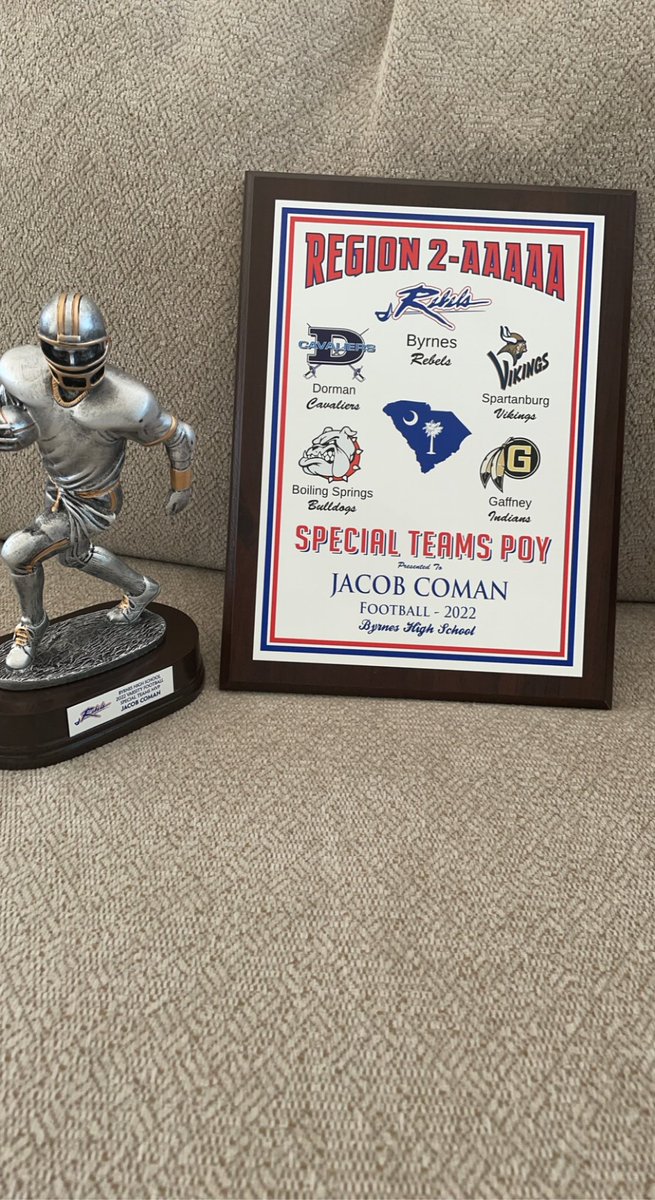 5A Upper State Special Team Play Of The Year
Special Team MVP
18 Touchbacks
8/11 Field Goals
24/25 Pat
Work don’t stop💪🏼
#AGTG <a href="/ReggieShaw77/">Reggie Shaw</a> <a href="/Chris_Sailer/">Chris Sailer Kicking</a> <a href="/ByrnesFootball/">Byrnes Rebels Football</a> <a href="/ByrnesAth1etics/">ByrnesAth1etics</a>