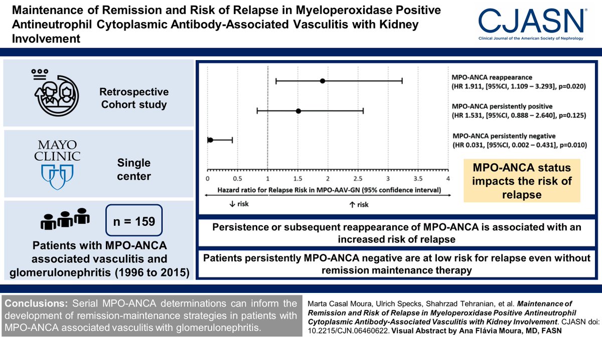 ASN Publications (@asnpublications) on Twitter photo Optimal strategy for remission-maintenance therapy in patients with MPO-ANCA associated vasculitis is not established. This study found that MPO-ANCA negative patients are at low risk for relapse even without remission maintenance therapy bit.ly/CJN06460622
<a href="/fervenzafernan1/">fernando fervenza</a> Optimal strategy for remission-maintenance therapy in patients with MPO-ANCA associated vasculitis is not established. This study found that MPO-ANCA negative patients are at low risk for relapse even without remission maintenance therapy bit.ly/CJN06460622
<a href="/fervenzafernan1/">fernando fervenza</a>