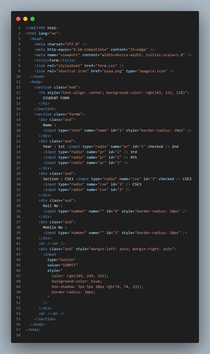 codewithsandhan's tweet image. student form :)