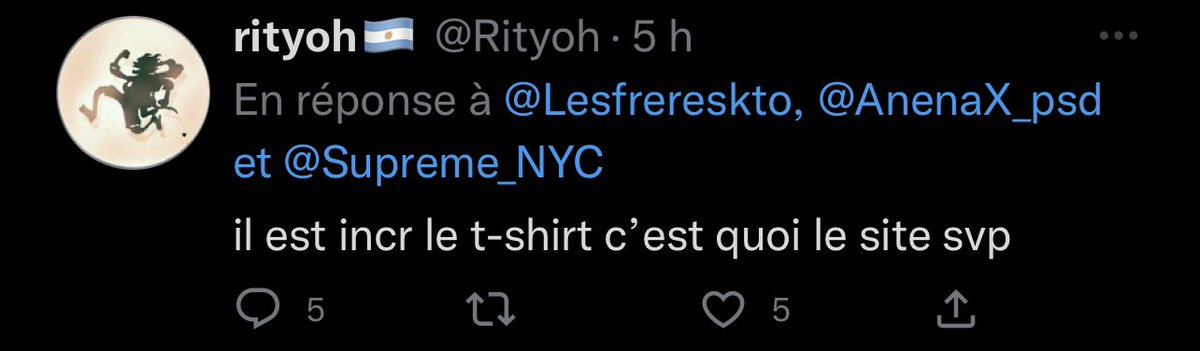 DaltonienF's tweet photo. Je suis heureux j’avais pas vu mais Suprême est enfin en tendance il ne manque plus que l’appel à tout le monde de boycotter cette marque malgré les quelque personne qui continue d’en rigoler ou d’acquiescer j’espère que Dieu vous pardonnera

#BoycottSupreme https://t.co/85BRmRwCR4